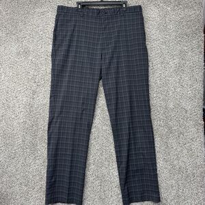 Slazenger Performance Pants Mens‎ 38x32 Charcoal Gray Plaid Stretch Golf Tapered